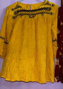 Embroidered Yellow Top