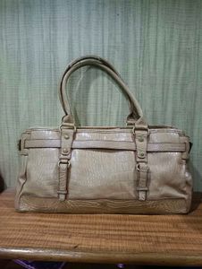 Vintage Tan Crocodile Embossed Handbag