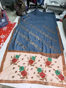 Best Quality Work Saree With Net Pallu