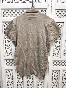 🎀Beige Turtleneck Short Sleeve Top B