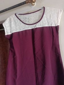 Burgundy &amp; Lace Sleeveless Top