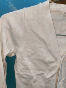 White Crop Cardigan