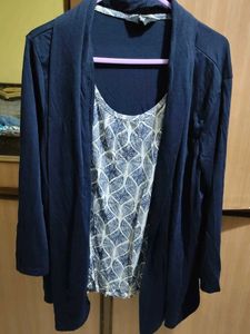 Navy Blue Top With Shrug