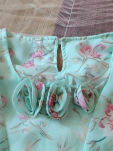 Sky Green Floral Top