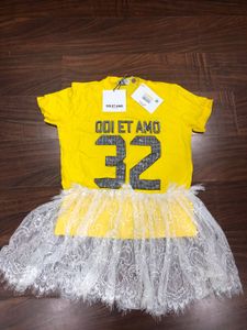 Odi Et Amo Yellow Top with Lace