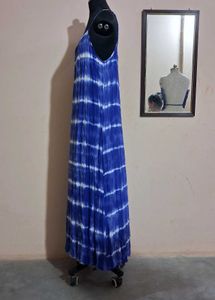 Blue Tie-Dye Maxi Dress