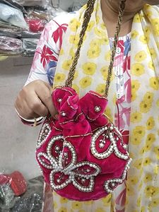 Pink Embellished Clutch