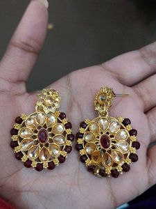 Maroon &amp; Gold Jewelry Set