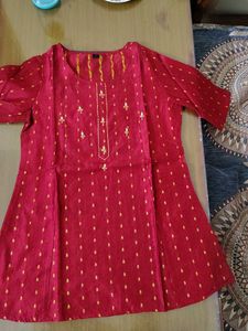 Red Embroidered Kurti Is Very Beautiful ❤️