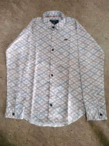 Patterned Button-Down Shirt