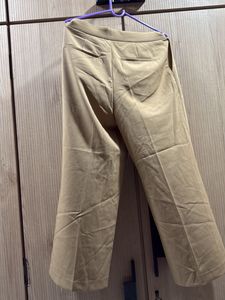 Beige Wide Leg Pants