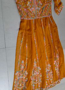 Youthnic Mustard Embroidery Kurta New With Tag