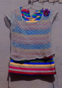 Girl Wear Divider One Short  With Two Top