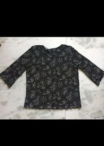 (SALE )Cream Polka Dot Black Top For Women&#39;s