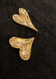 Heart Shape Gold Toned Earrings