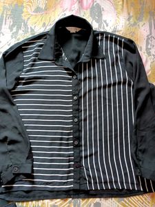 Black and white striped oversized shirt