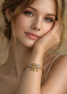 Anti-tarnish Evil Eye Cuff