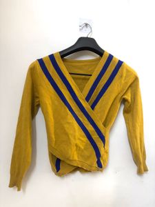 Striped Wrap style woollen top