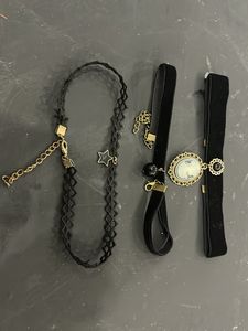 Set Of 3 Black Chokers