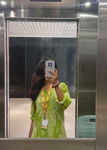 Elegant Green Chikan Kurti