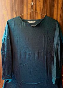 Elegant Teal Textured short Kurti – By Eleven