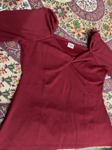 Wine 🍷 Colour Stretchable Top👚