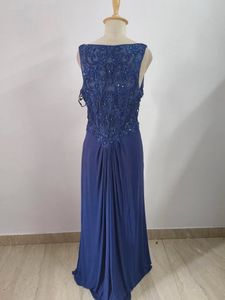 Elegant Navy Blue Embellished Formal Gown
