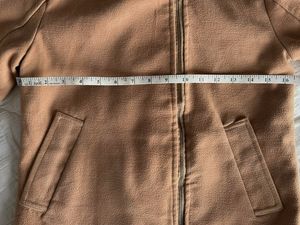Tan Hooded Zip-Up Jacket