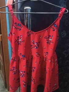 Pintresty Red Floral Sleeveless Top