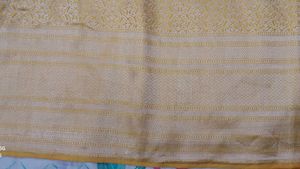 Elegant Yellow Pure Banaras Broked Saree