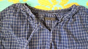 Check  Top Blue  Cotton.