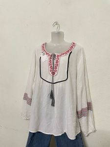 White Pure Linen Kurta Vintage Vibe