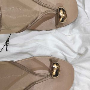 Luna Blu by Westside beige mesh toe-ring Sandals