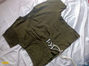 Olive Green Crop Top