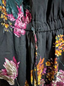 Black Foral Midi Dress