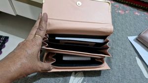 Mauve Wallet with Gold Accent