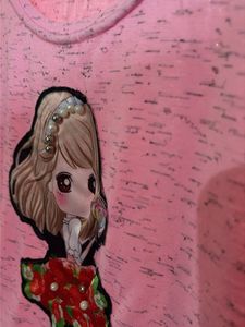 Cute Pink Graphic Print Top