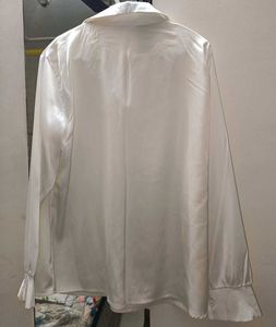 Off-white Satin Top
