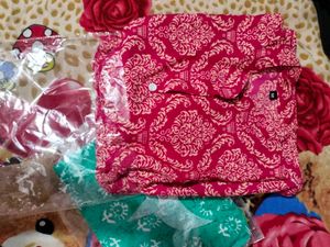 Red Patterned Top - Size M