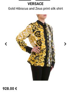 Versace Gold Hibiscus &amp; Zeus Silk Shirt