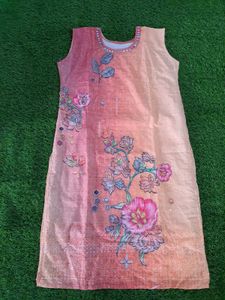 Baby Pink Peach Color Kurti