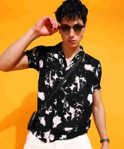 Zudio Black And White Casual Shirt For Men