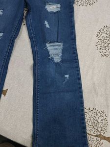 Ripped Hem Jeans