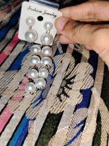 White Purle Earrings 😍