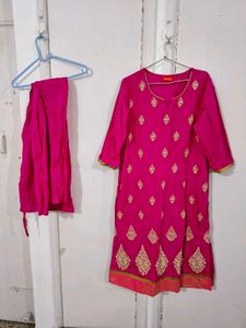 Pink Embroidered Kurta Set
