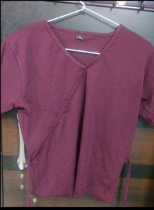 Burgundy Wrap Top