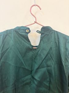 Elegant Green Ethnic Gown With Dupatta