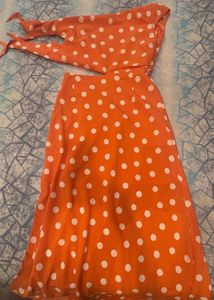 One Shoulder Polka Dot Knot Dress