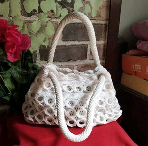 White Handbag Crochet Looks Pretty