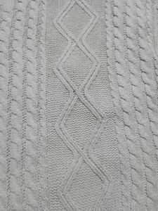 Cable Knit Split Hem round Collared Vest Sweater